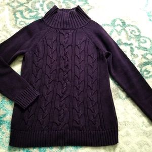 Talbots purple mockneck sweater, size medium